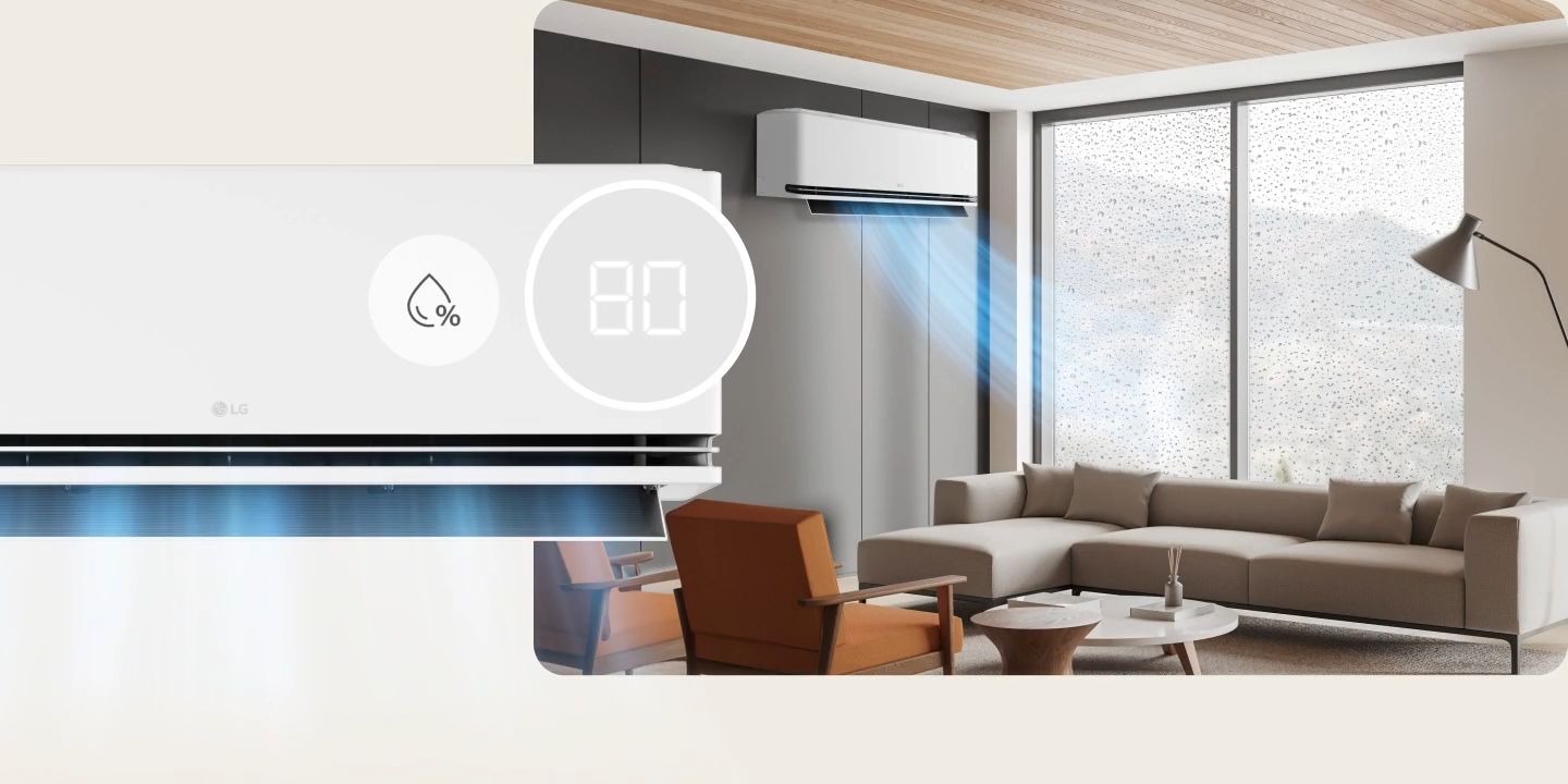 Chức năng cân bằng độ ẩm tiện lợi, giúp điều chỉnh lại không khí trong căn phòng