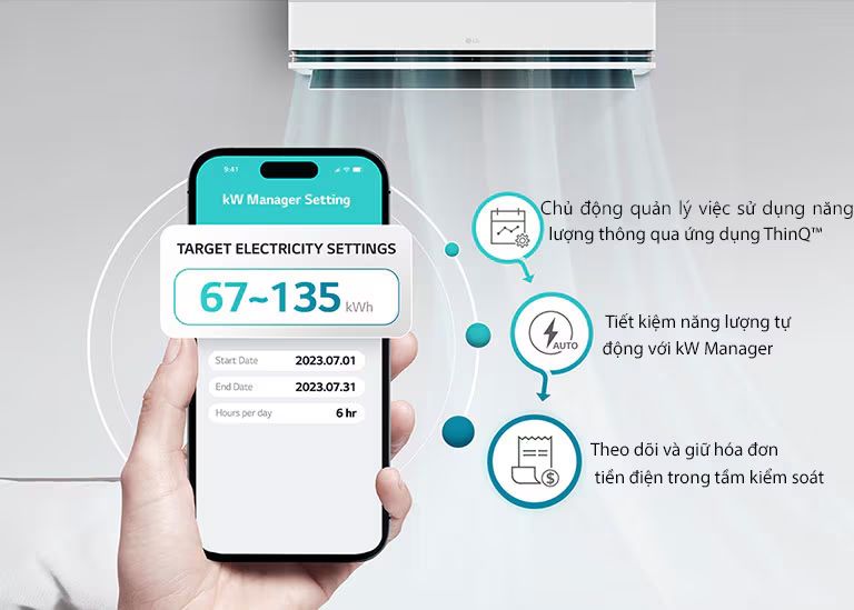Tính năng kW Manager có trên LG ThinQ